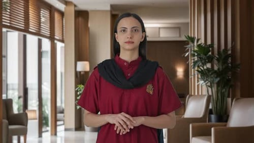 Housekeeping Employee Standing Indoors