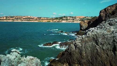 Vitality of Blue Energy and Clear Ocean Water Top View Colorful Waters of the Ocean Swirl Around the
