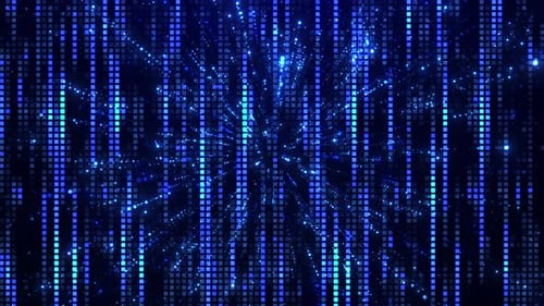 Fondo digital abstracto con partículas, partículas brillantes, bucle sin fisuras