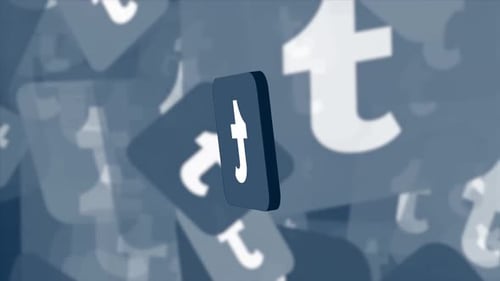 3D Social Media Icon Rotating Logo Reveal