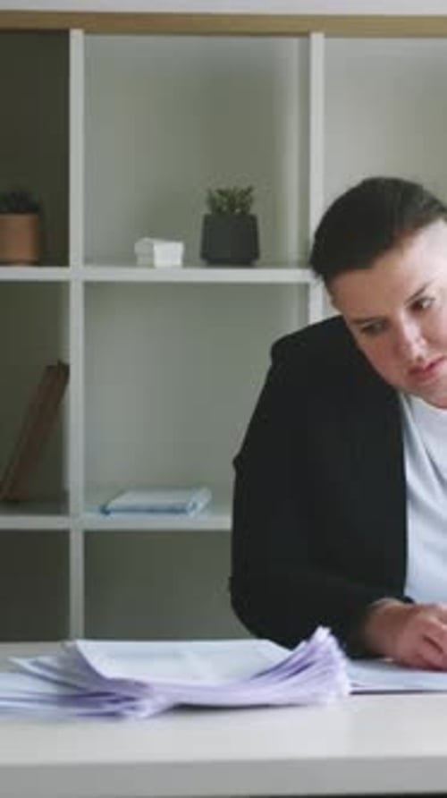 Vertical Overwork Stress Business Workload Woman