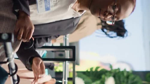Woman Smiling in Professional Workplace Setting
