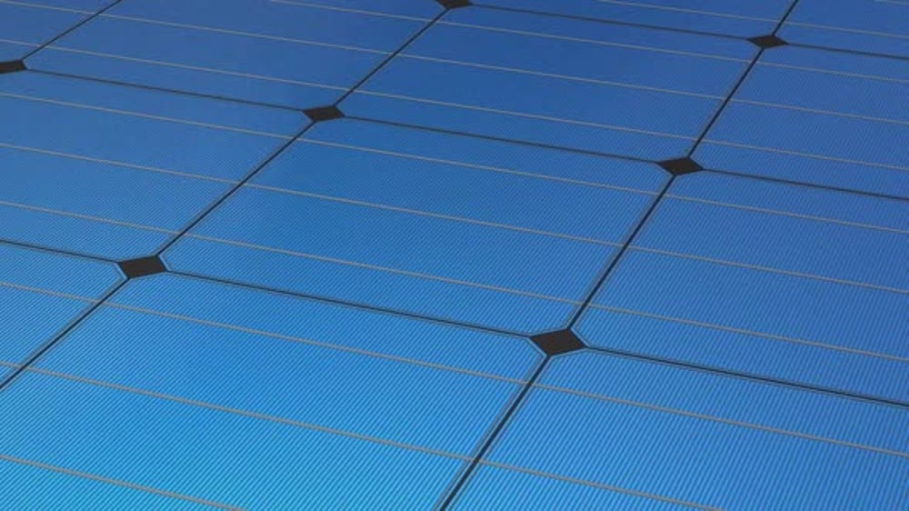 Close-up of Solar Panels with Blue Grid Pattern, Backgrounds Motion ...