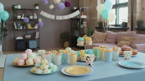 Birthday Treats and Decorations on a Table