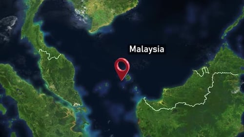 Malaysia Country Zoom from Space