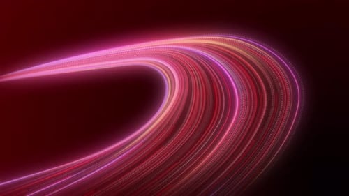 Abstract Neon Light Trails Background Loop
