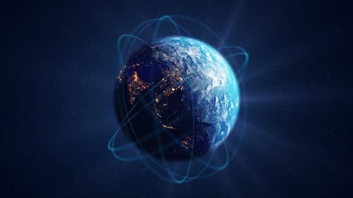 Abstract Digital Globe Technology World Internet Access Network Connection Innovation Location