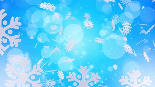 Tiefblauer Winter-Schneeflocken-Hintergrund Loop V5