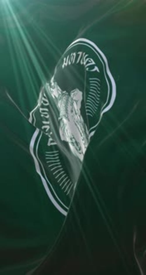 Dynamic Vertical Flag Waving with Emblem Loop Animation