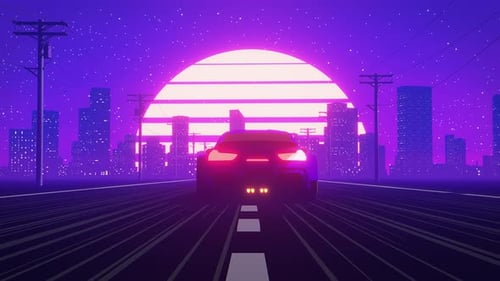 Retro Futuristic Synthwave Car Loop