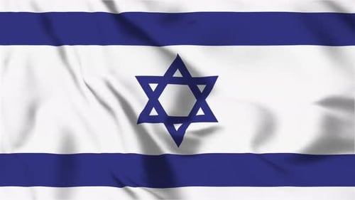 Realistic Fabric Waving Flag of Israel