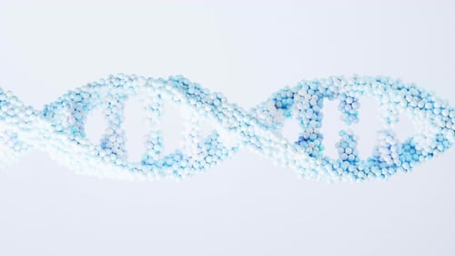 Animated DNA Double Helix Structure Made of Particles