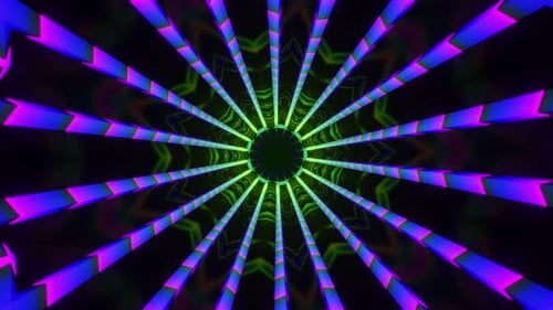 Kaleiki pattern with black center. Kaleidoscope VJ loop