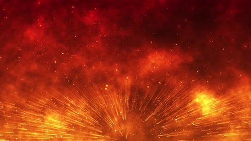 Abstract animated background of glowing particles. movement of bright dots of particles