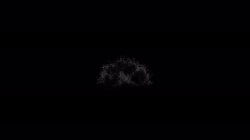 Dust particles explosion, transparent background