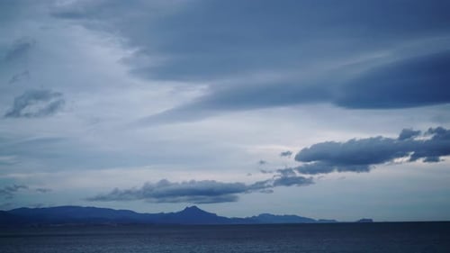 Clouds over Sea. Time Lapse