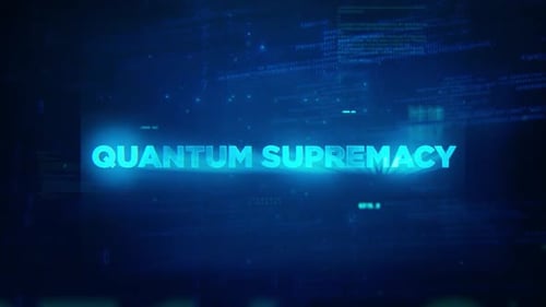Quantum Supremacy Concept Technology Futuristic Data Background V02