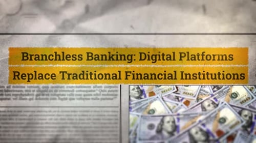 Retro Newspaper Headline Reveal for Digital Banking News