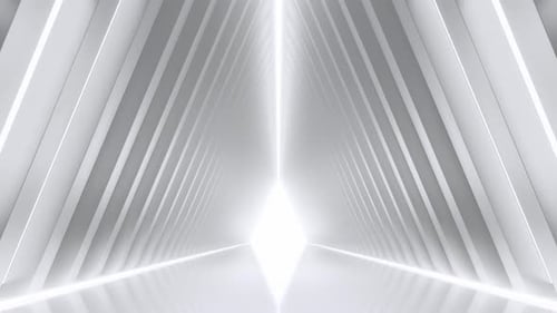 White triangle Tunnel with neon line