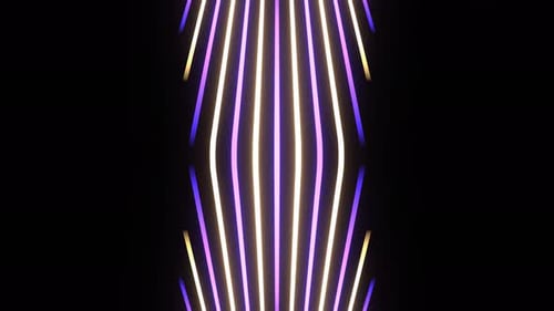Purple And Yellow Abstract Neon Vertical Lines Show Background Vj Loop