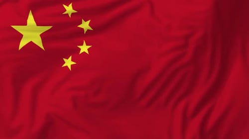 Photorealistic Waving Flag of China Loop Animation Background