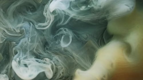 Abstract Paint Swirls and Mixes in Water