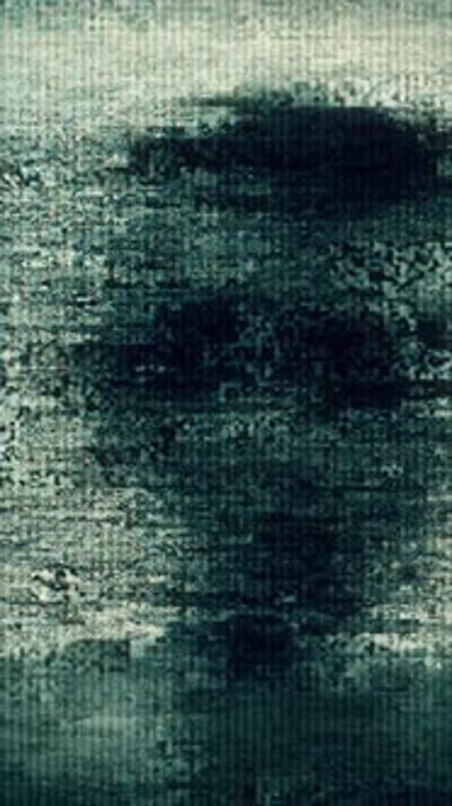 Spooky Human Silhouette in TV Digital Noise for Horror Mystery and Creepy Found Footage