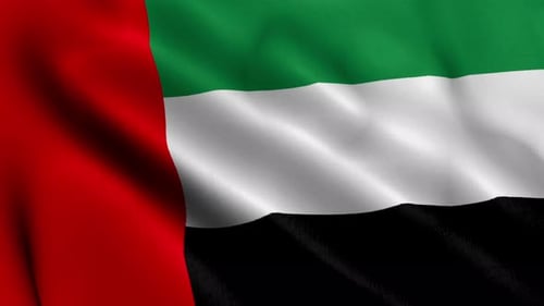Realistic Waving Flag of United Arab Emirates