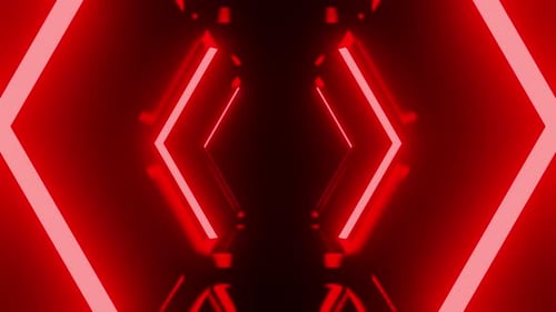 Leuchtender neonroter Feuertunnel-VJ-Loop-Hintergrund