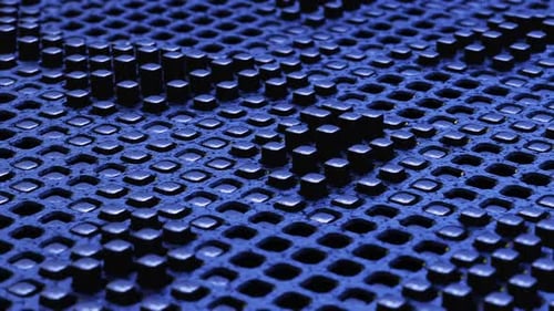 Deep blue abstract textured grid pattern with dynamic lighting