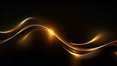 Elegant Golden Flowing Waves Loop Background