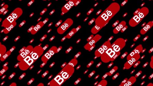 Abstract Be Logo Red Capsules Seamless Motion Background