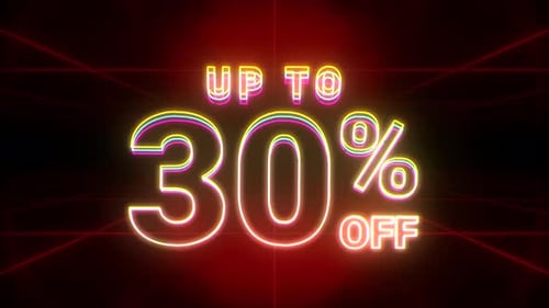 Vibrant Neon Up To Percentage Off Sale Animation