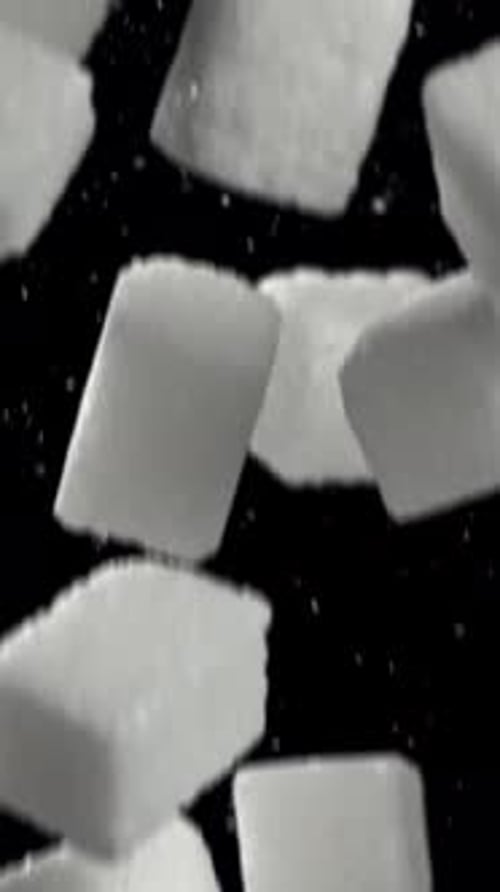 Falling Sugar Cubes Filmed on a Highspeed Camera at 1000 Fps