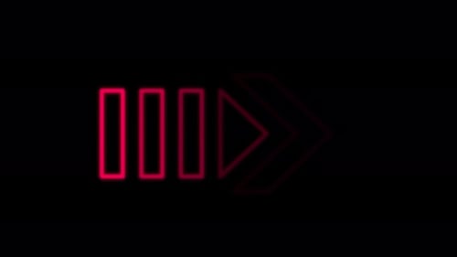 Animation of Pink Neon Arrow Pointing Right on black background