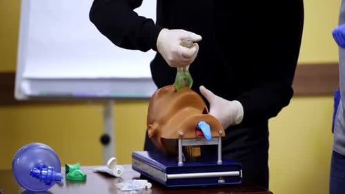 Demonstration of Medical Airway Procedures on Training Mannequin