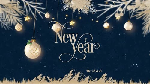 Creative, New Year Christmas Dark Blue Animation Background