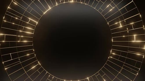 Round Golden Luxury Background with Centered Copy Area