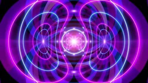 Boucle d'arrière-plan artistique Infinite Dreamy Neon à formes géométriques