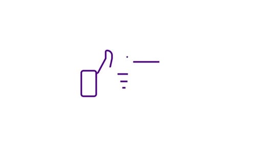 Animated Thumbs Up Hand with Star Rating Feedback Icon