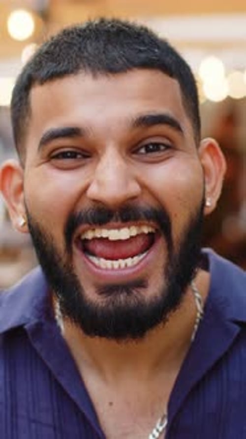 Young Man Looking Surprised at Camera Shocked By Sudden Win Good Victory News Wow in City Street