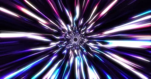 Abstract energy futuristic sci-fi tunnel in space. Traveling through time and space