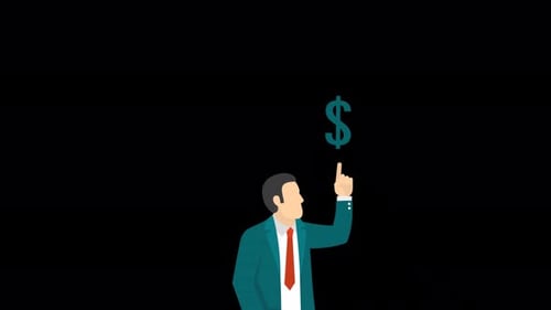 Personnage masculin en 2D et chaîne Dollar Alpha 4K