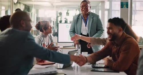 Engaged Team Meeting at Modern Office Workplace