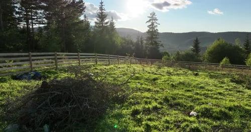 Panorama of Beautiful Countryside of Romania