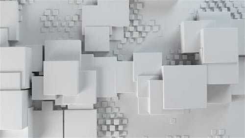 Hintergrundschleife mit pulsierenden weißen Würfeln