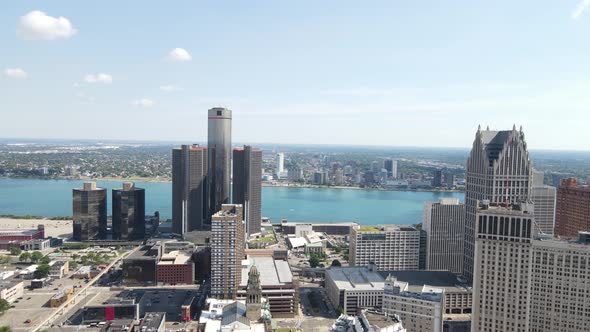 High Rise Architectures Of The GMRENCEN in Downtown Detroit, Michigan ...