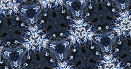Abstract Kaleidoscope Pattern of Blue, White and Black