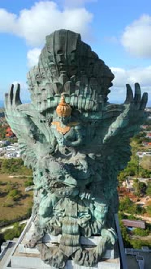 Aerial View of Garuda Wisnu Kencana Statue in Bali Indonesia