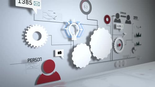 Animated Business Data Processing and Connection Network